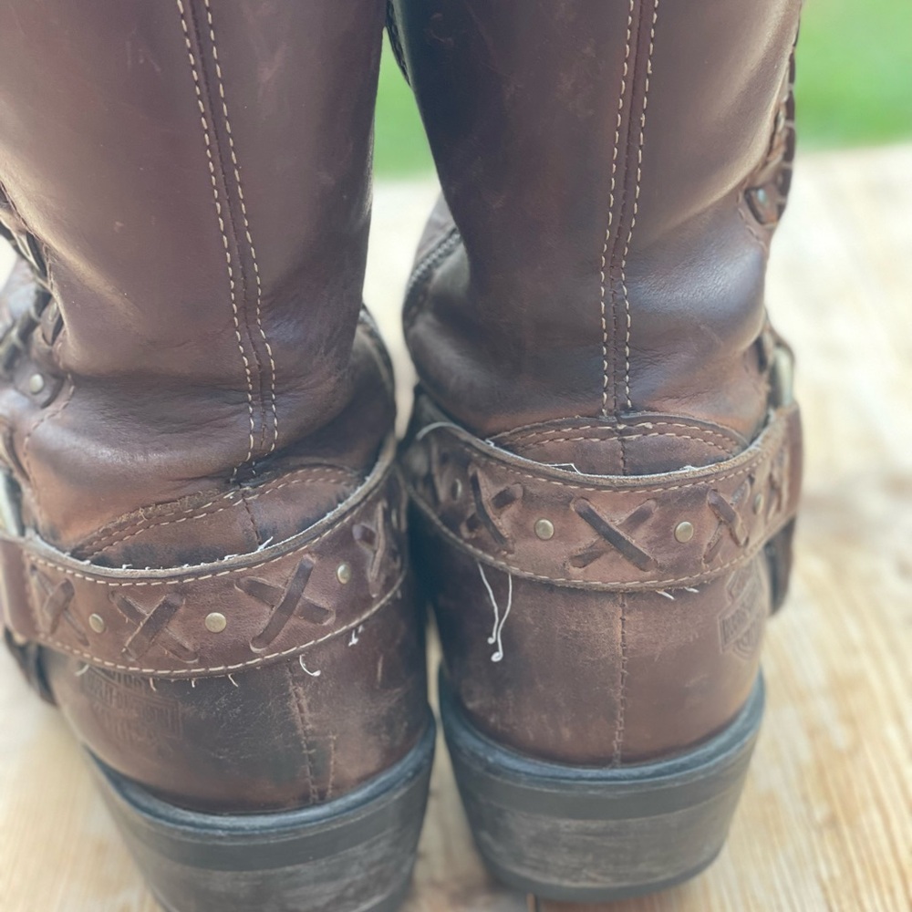 Women’s Brown Leather Boots Harley Davidson - Picture 2 of 5